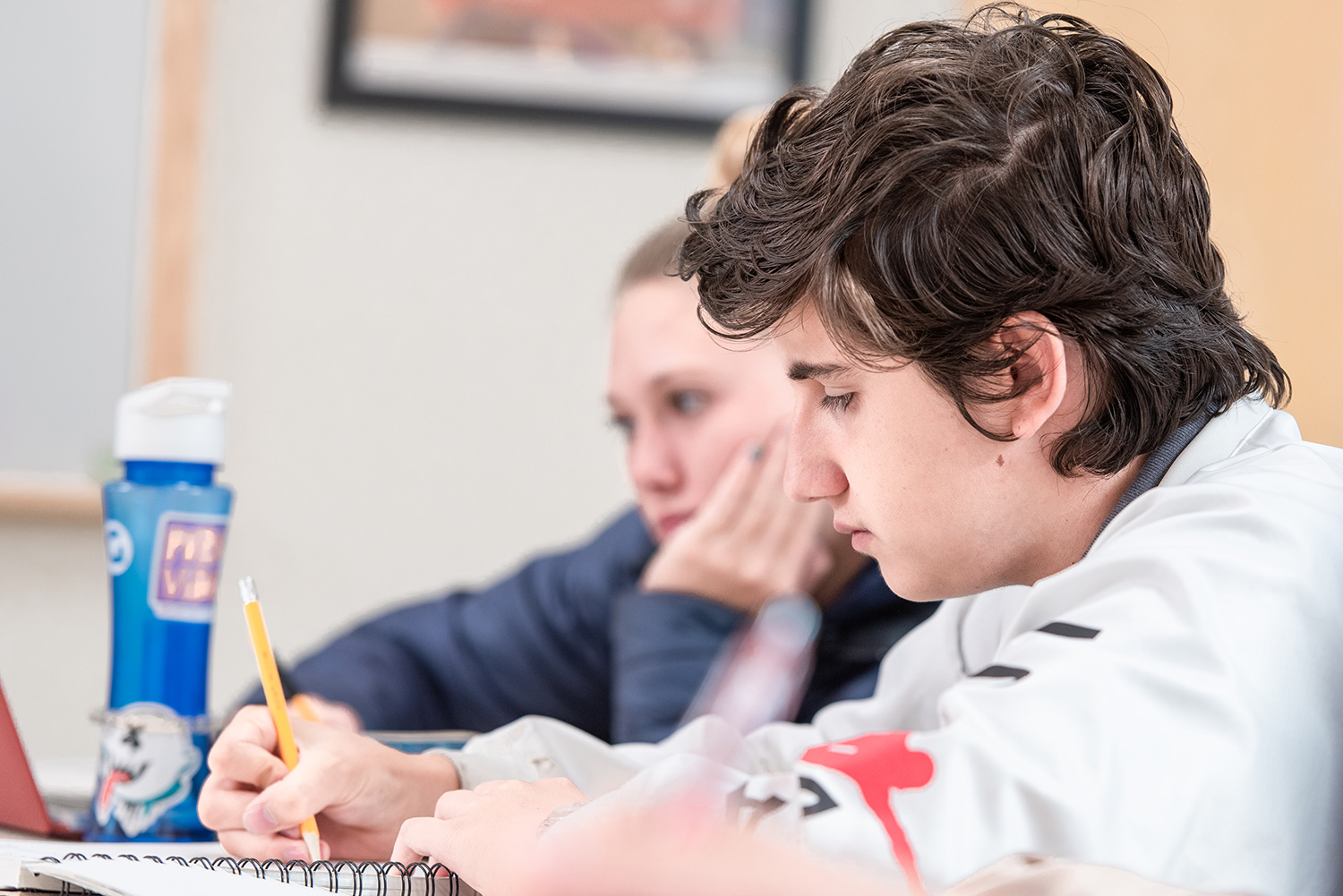 male student in classroom