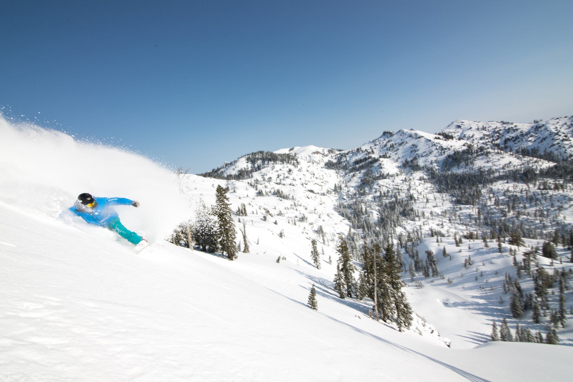 person snowboarding at Squaw Valley